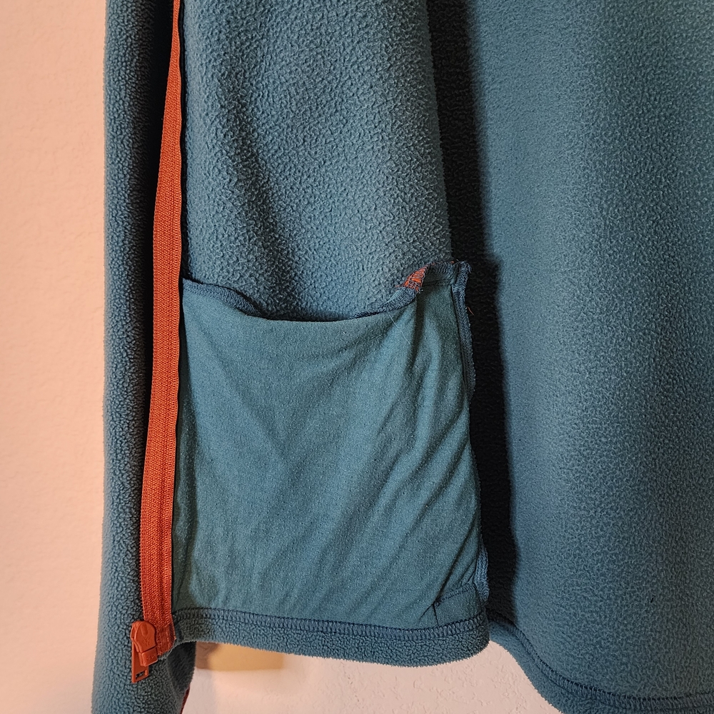 Sonoma - Boy's Husky Teal and Orange Zip-up Sweater - Size: Extra Large - Picture 6 of 8